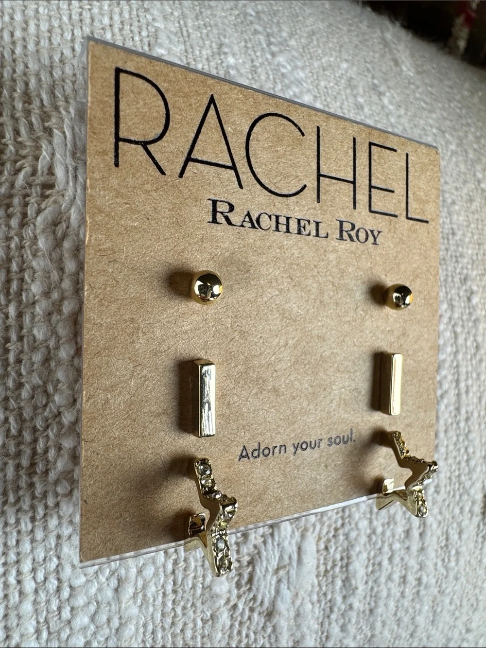 0552-Rachel‎ Roy Gold Earring Set - 3 Pairs